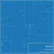 Blueprint US city map of Leon, Oklahoma.