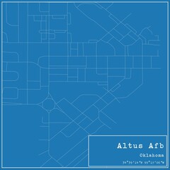 Wall Mural - Blueprint US city map of Altus Afb, Oklahoma.