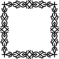 Wall Mural - Square vintage ornate decorative frame, abstract border, decorative line art frame design. For your design projects, empty space for your text, lettering images, photos and design. PNG image