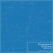 Blueprint US city map of Pleasant Plains, Arkansas.