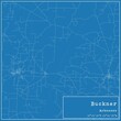 Blueprint US city map of Buckner, Arkansas.