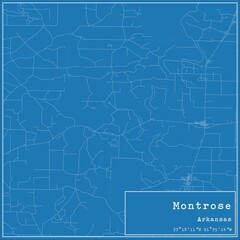  Blueprint US city map of Montrose, Arkansas.