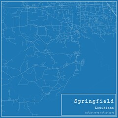  Blueprint US city map of Springfield, Louisiana.