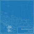 Blueprint US city map of Scottsbluff, Nebraska.