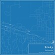 Blueprint US city map of Brady, Nebraska.