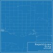 Blueprint US city map of Republican City, Nebraska.