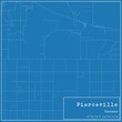 Blueprint US city map of Pierceville, Kansas.