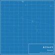 Blueprint US city map of Albert, Kansas.