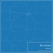 Blueprint US city map of Niotaze, Kansas.