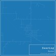 © Rezona - Blueprint US city map of Dearing, Kansas.