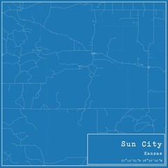  Blueprint US city map of Sun City, Kansas.