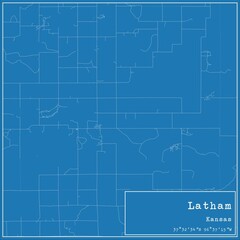  Blueprint US city map of Latham, Kansas.