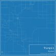 Blueprint US city map of Virgil, Kansas.