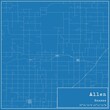 Blueprint US city map of Allen, Kansas.