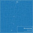 Blueprint US city map of Browning, Missouri.