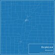 Blueprint US city map of Hopkins, Missouri.