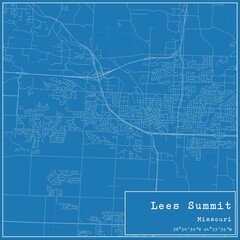  Blueprint US city map of Lees Summit, Missouri.