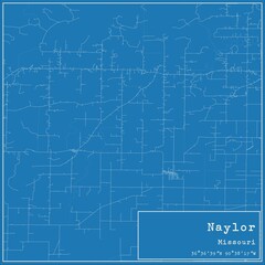  Blueprint US city map of Naylor, Missouri.