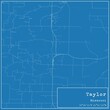 Blueprint US city map of Taylor, Missouri.