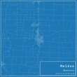 Blueprint US city map of Malden, Missouri.