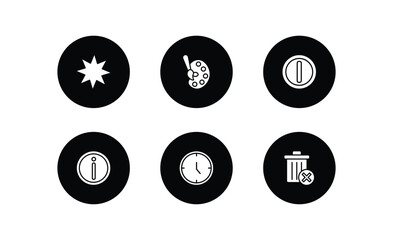 Wall Mural - user interface filled icons set. user interface filled icons pack included pointed star, artist pain