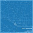 Blueprint US city map of Metropolis, Illinois.