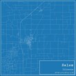 Blueprint US city map of Salem, Illinois.