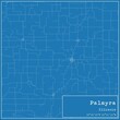 Blueprint US city map of Palmyra, Illinois.