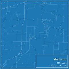 Blueprint US city map of Watson, Illinois.
