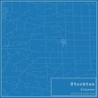 Blueprint US city map of Stockton, Illinois.