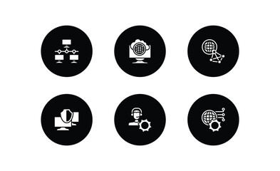 Wall Mural - internet security filled icons set. internet security filled icons pack included local network, inte