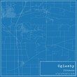 Blueprint US city map of Oglesby, Illinois.