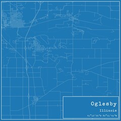  Blueprint US city map of Oglesby, Illinois.