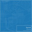 Blueprint US city map of Lyons, Illinois.