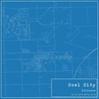 © Rezona - Blueprint US city map of Coal City, Illinois.
