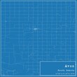 Blueprint US city map of Avon, South Dakota.