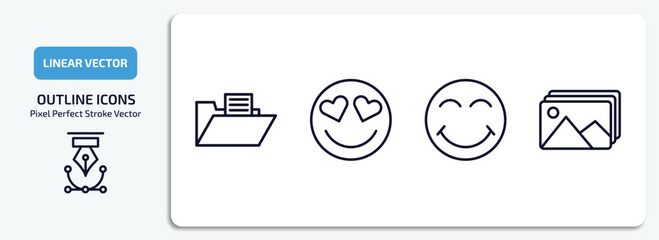 Wall Mural - user interface outline icons set. user interface thin line icons pack included data folder, in love 