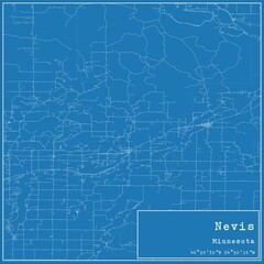  Blueprint US city map of Nevis, Minnesota.