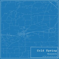  Blueprint US city map of Cold Spring, Minnesota.