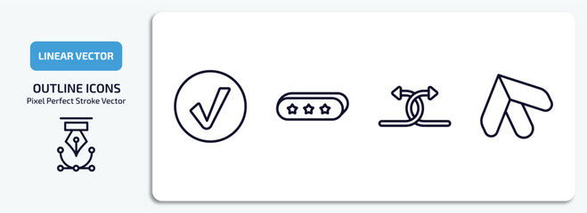 Wall Mural - user interface outline icons set. user interface thin line icons pack included round done button, 3d