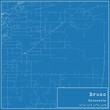 Blueprint US city map of Bruno, Minnesota.