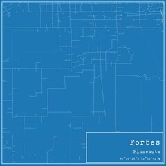  Blueprint US city map of Forbes, Minnesota.
