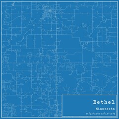  Blueprint US city map of Bethel, Minnesota.