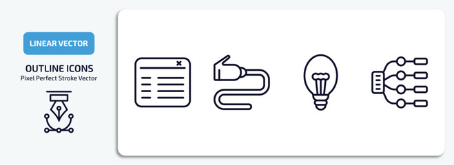 Wall Mural - technology outline icons set. technology thin line icons pack included attributes, wired connection,