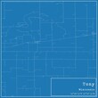 Blueprint US city map of Tony, Wisconsin.