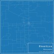 Blueprint US city map of Prentice, Wisconsin.
