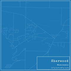  Blueprint US city map of Sherwood, Wisconsin.