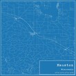 Blueprint US city map of Mauston, Wisconsin.