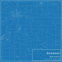  Blueprint US city map of Dresser, Wisconsin.