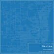 Blueprint US city map of Racine, Wisconsin.